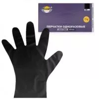 Перчатки эластомер черные L Aviora 100 шт/упк